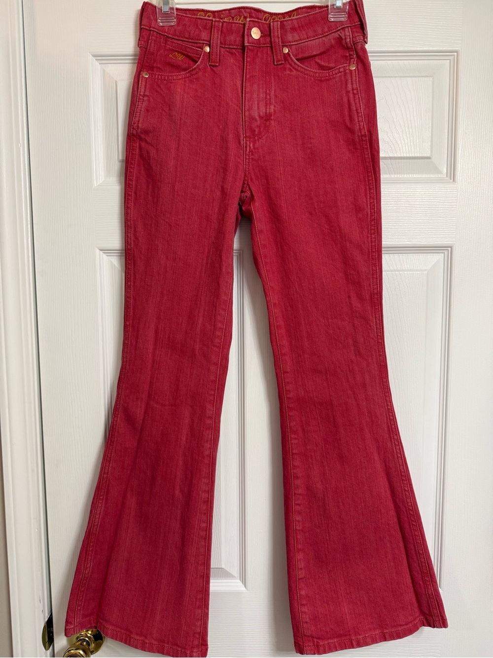 Lainey Wilson x Wrangler Red Flare High Rise Jeans
